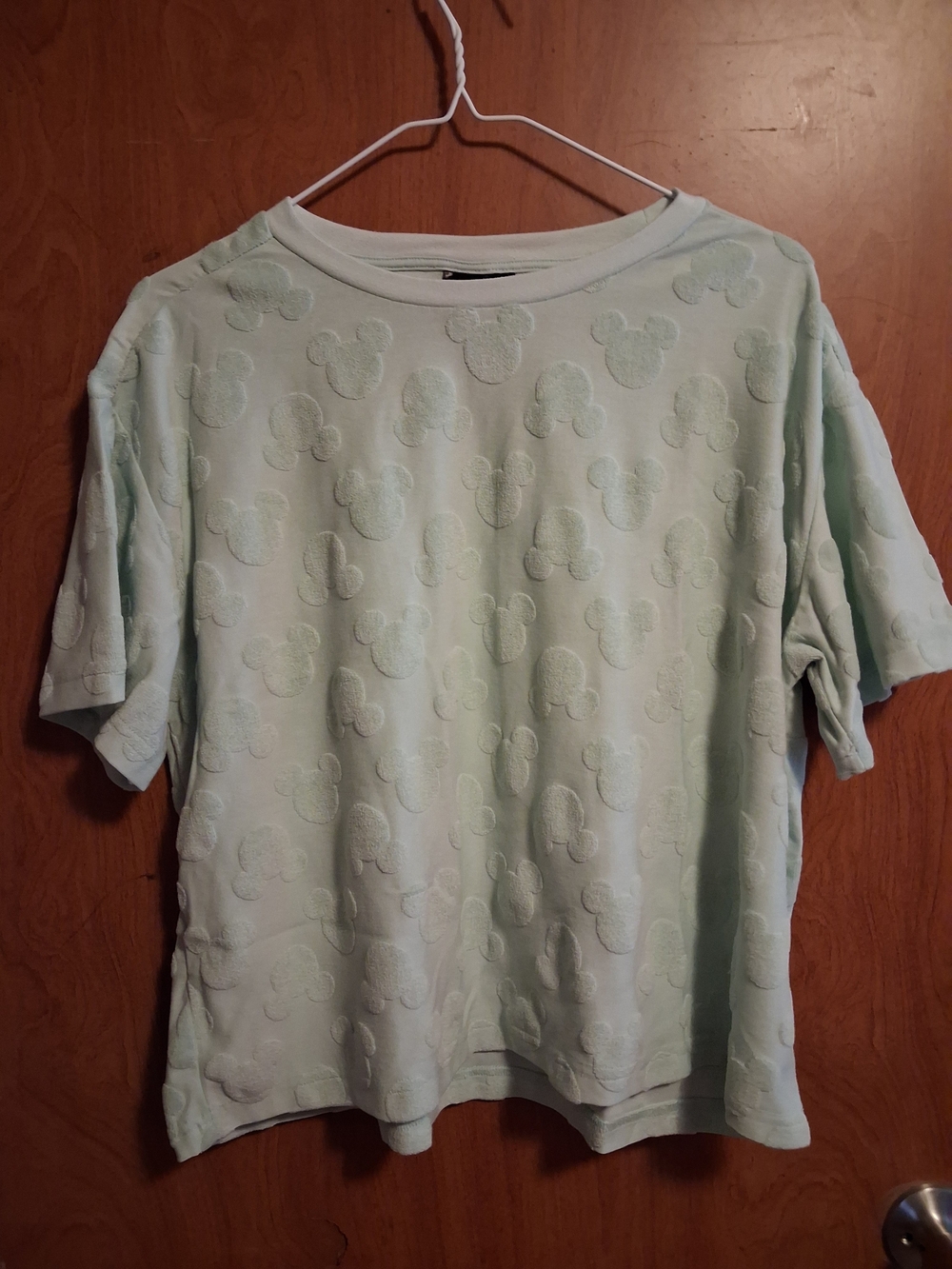 Disney Light Mint Short Sleeve Mickey Texture Tee